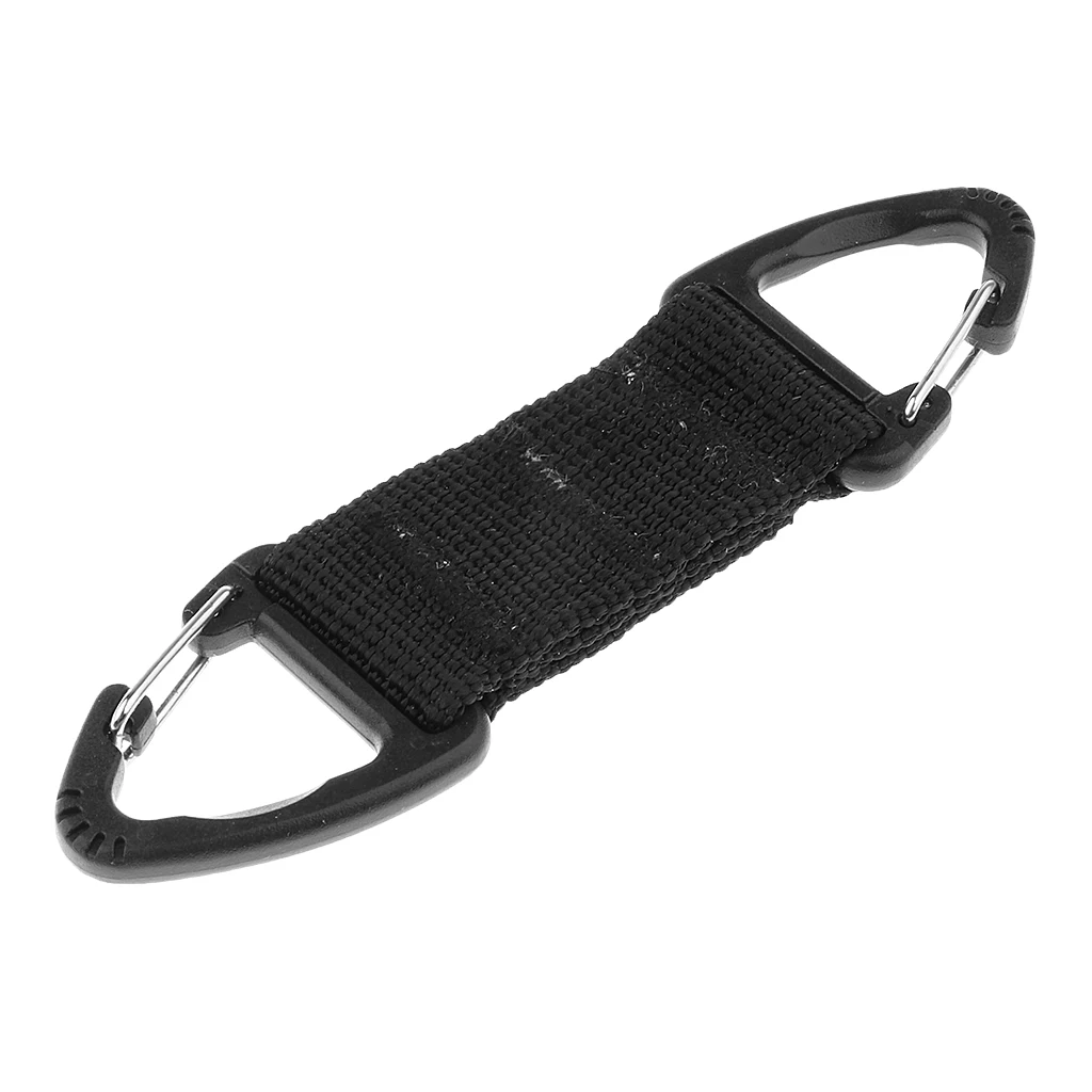 Outdoor Mountaineering Strong Webbing Double Ended Triangular Carabiner Clip Snap Hook 12 x 2.5cm
