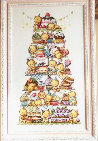 cs-2701 Cross Stitch Kit Sweet Bears Bear Seven Floor Cake Dessert Lollipop SO