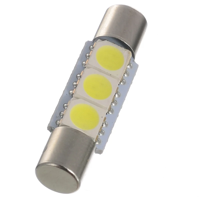 10 шт. 29 мм 3SMD светодиодный предохранитель гирлянда лампы 5050 холодный белый