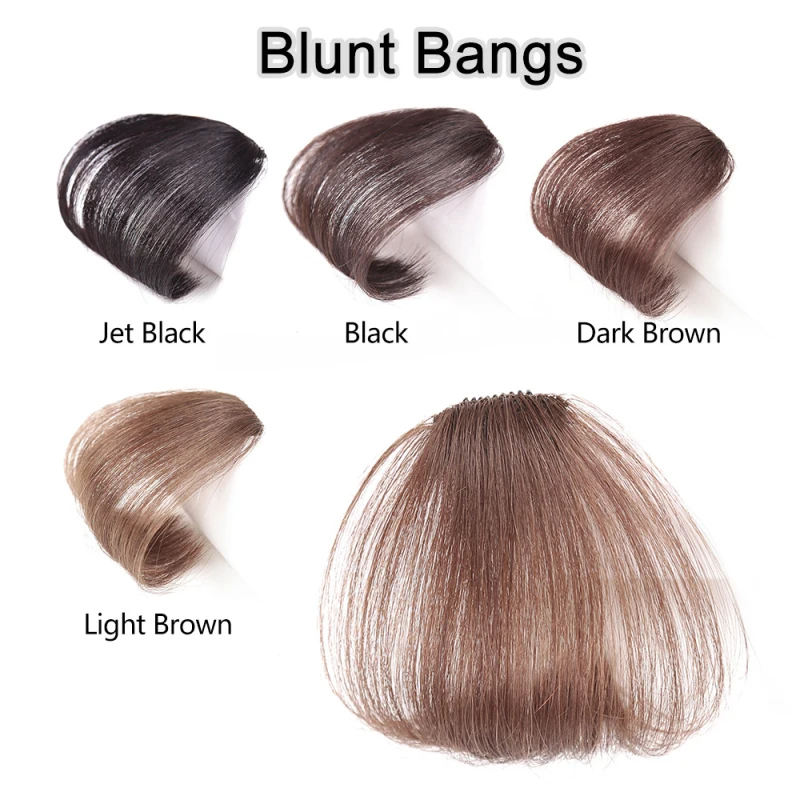 

8 Colors Black Brown Blonde Fake Fringe Clip In Bangs Hair Extensions With High Temperature Synthetic Fiber