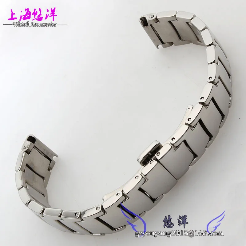 Stainless steel strap hook steel belt fit men and women watch 20 mm steel belt