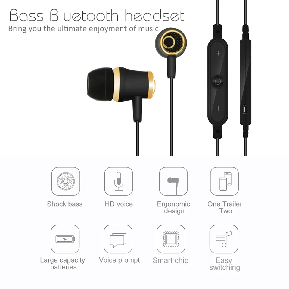 IBesi M64 Bluetooth наушники беспроводные для бега гарнитура спортивные басы стерео