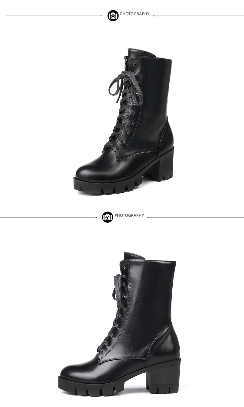 RQFF Brand Ankle Boots Women With Box Big size34-43 Fur Shoes Woman Winter Leather Plush High Heel Boot Female Ladies Black Shoe (18)