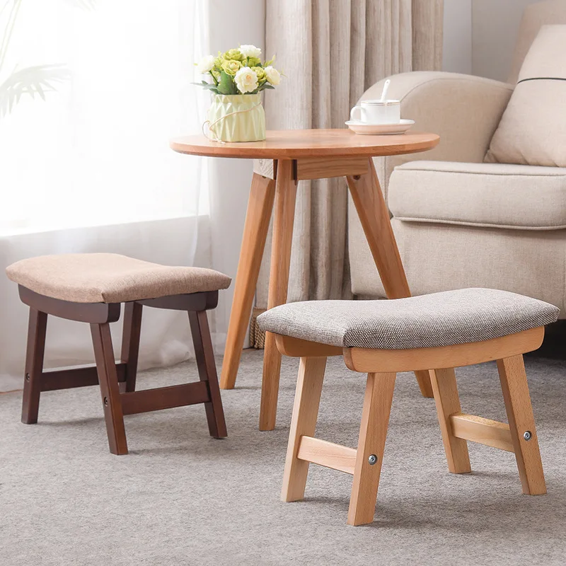 buy Creative Bench Simple Wood Shoe Stool Living Room Pedal Stool Practical Furniture High Quality Wood