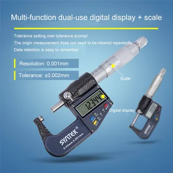 

Digital Caliper 0-100mm with Scale Function Vernier Caliper Electronic Micrometer Metric Conversion Data Storage Measuring Tool