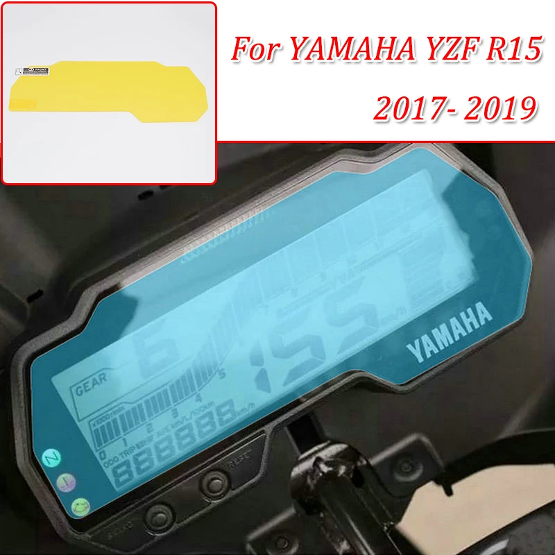 YZF R15 moto Cluster Scratch Protection Film Instrument Dashboard Cover Guard TPU Blu-ray for YAMAHA 2017-2019 YZF R15 (1)