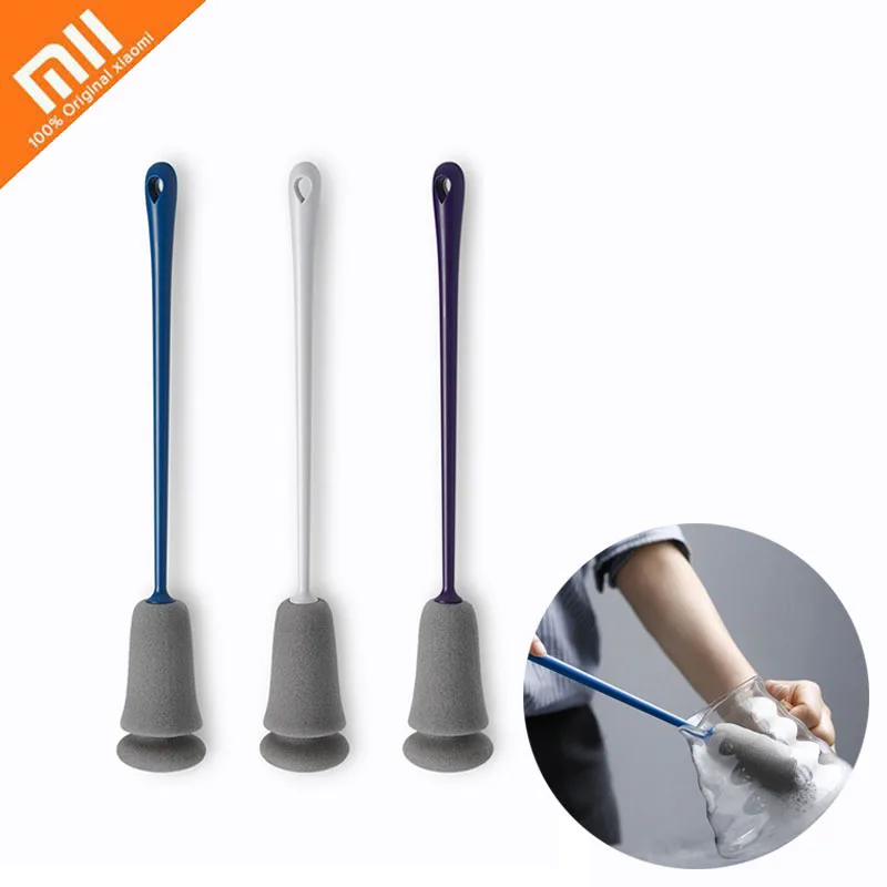 Xiaomi щетка для чистки бутылки губка щетка с длинной ручкой для очистки стекла чашки для бокалов бутылок Кофе Чай для мытья дома инструмент