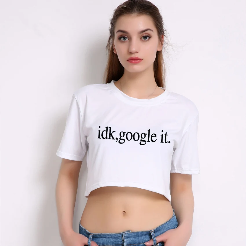 Short T Shirt Female Summer Woman Fashion Crop Top Ladies Letters