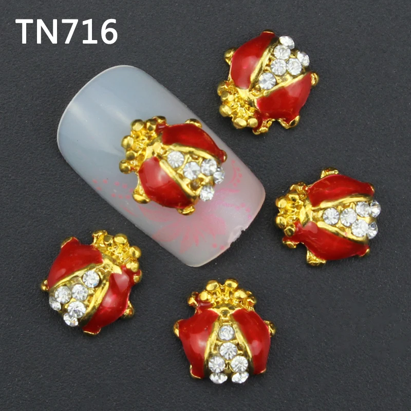 

10pc red Rhinestones 3d Nail Art Decorations,,Alloy Nail Sticker Charms Jewelry for Nail Tool TN716