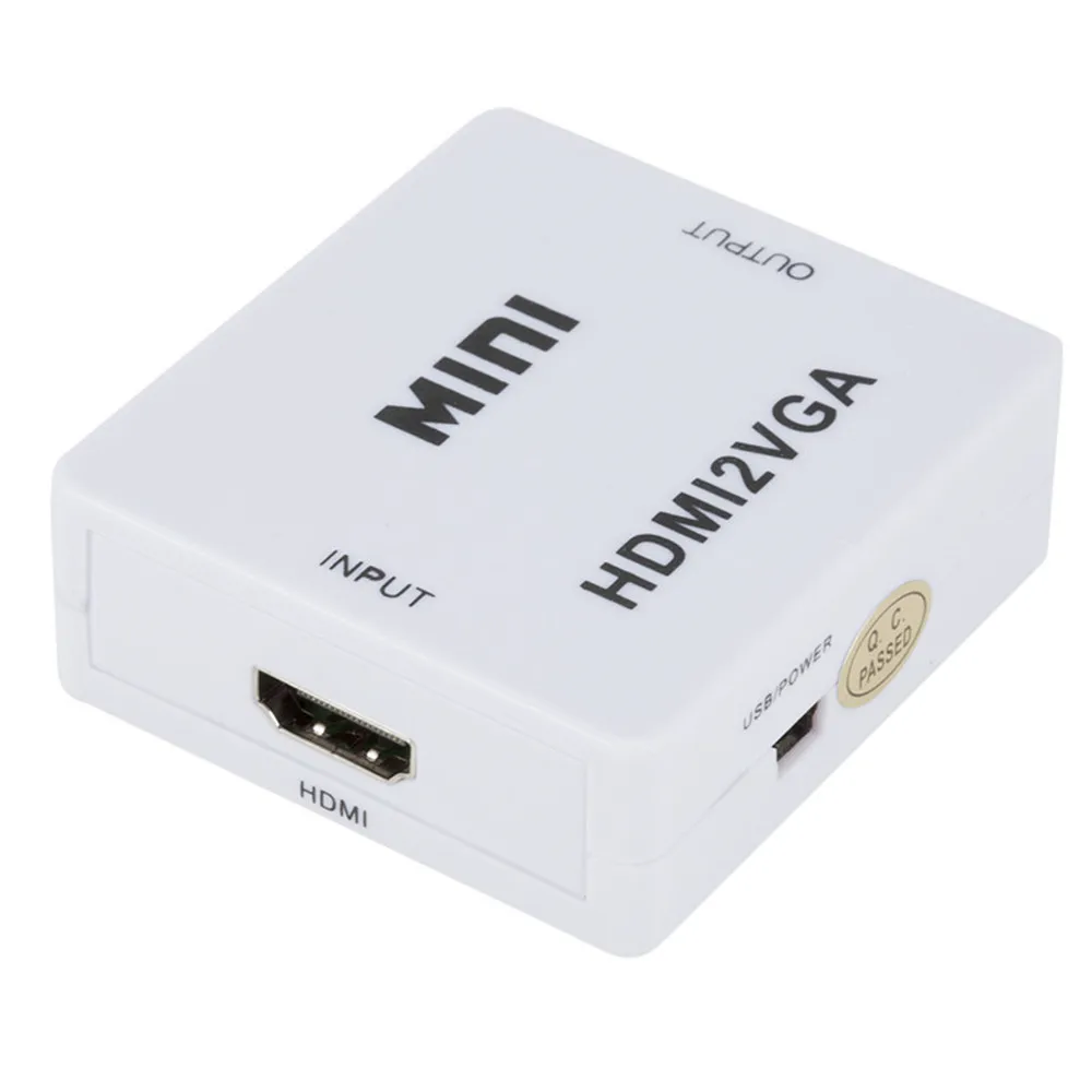 HD 1080 P Mini HDMI к VGA конвертер адаптер 3,5 мм Джек аудио Выход HDMI2VGA В комплект поставки входит адаптер для ноутбука к HDTV проектору