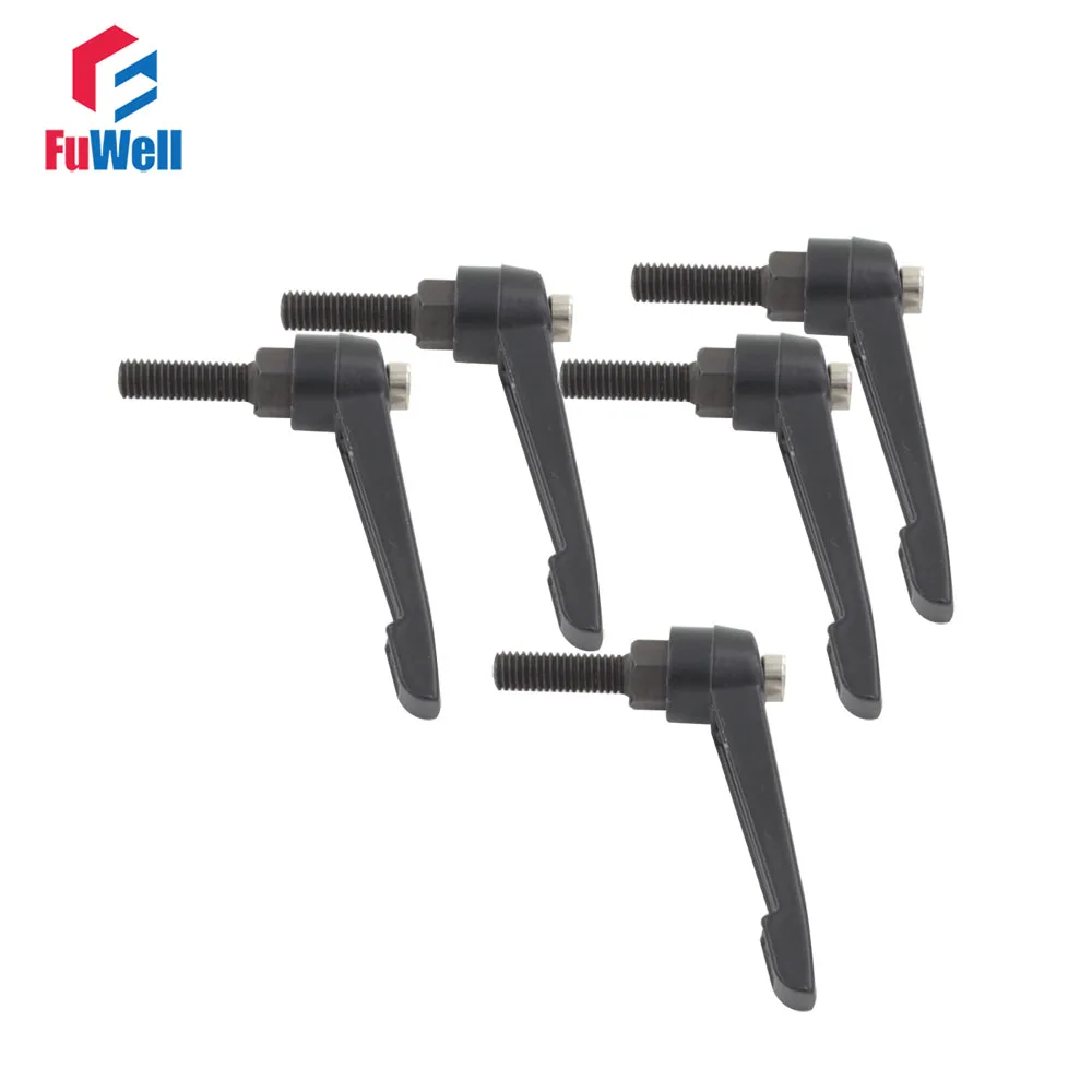 5pcs Adjustable Handle M8 x 30mm Male Thread Clamping Knob Handles 8mm