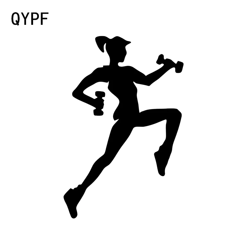 

QYPF 10.7*16.3CM Interesting Gym Sport Running Decor Car Sticker High Quality Accessories Vinyl C16-0891