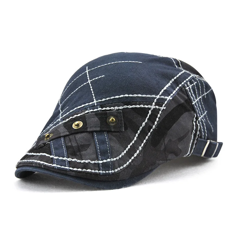 

Individualization peaked cap camouflage subsidies patchwork metal buckle beret trend All-match Cap 12941