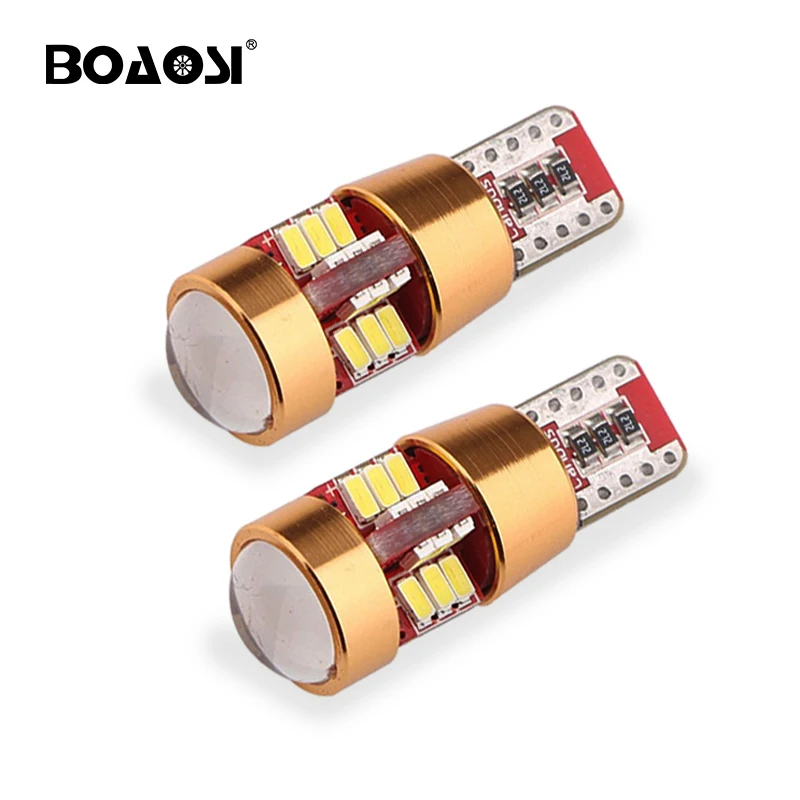 2 шт. T10 W5W светодиодный Canbus лампы ошибок 27-светодиодный 3014 SMD 194 168 салона Купол