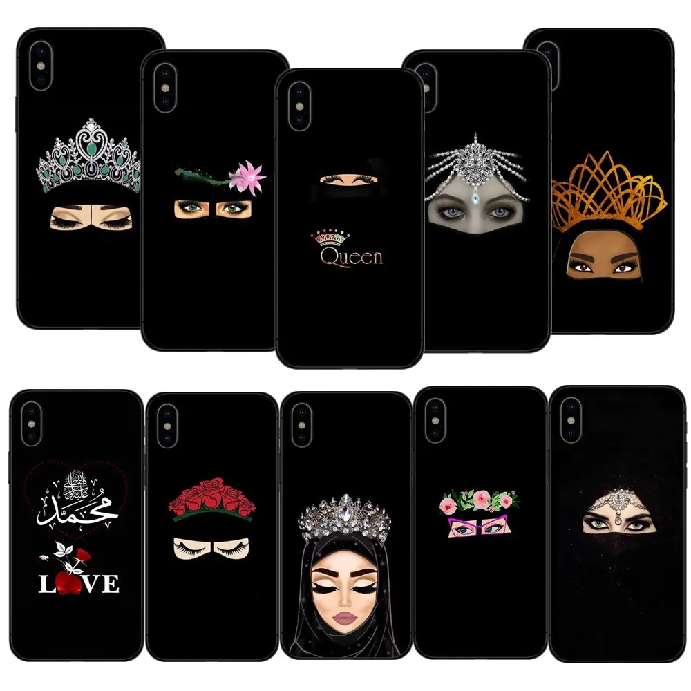 

Muslim Islamic Gril Eyes Unique Luxury soft tpu Silicon phone case for iPhone 8 7 6 6S Plus X 10 5 5S SE 6 6S 7 8 Coque Shell