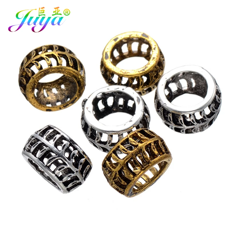 

30pcs/lot Wholesale DIY Beads Jewelry Making Hollow Antique Gold/ Silver Hollow Grass Pattern Metal Alloy Beads Accessories