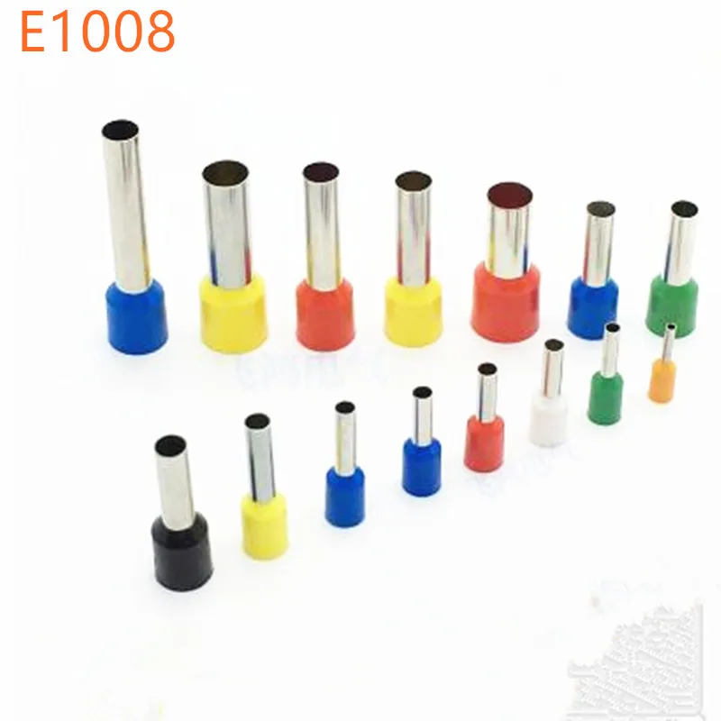 

100pcs E1008 Tube insulating Insulated terminals 1MM2 Cable Wire Connector Insulating Crimp Terminal Connector E-
