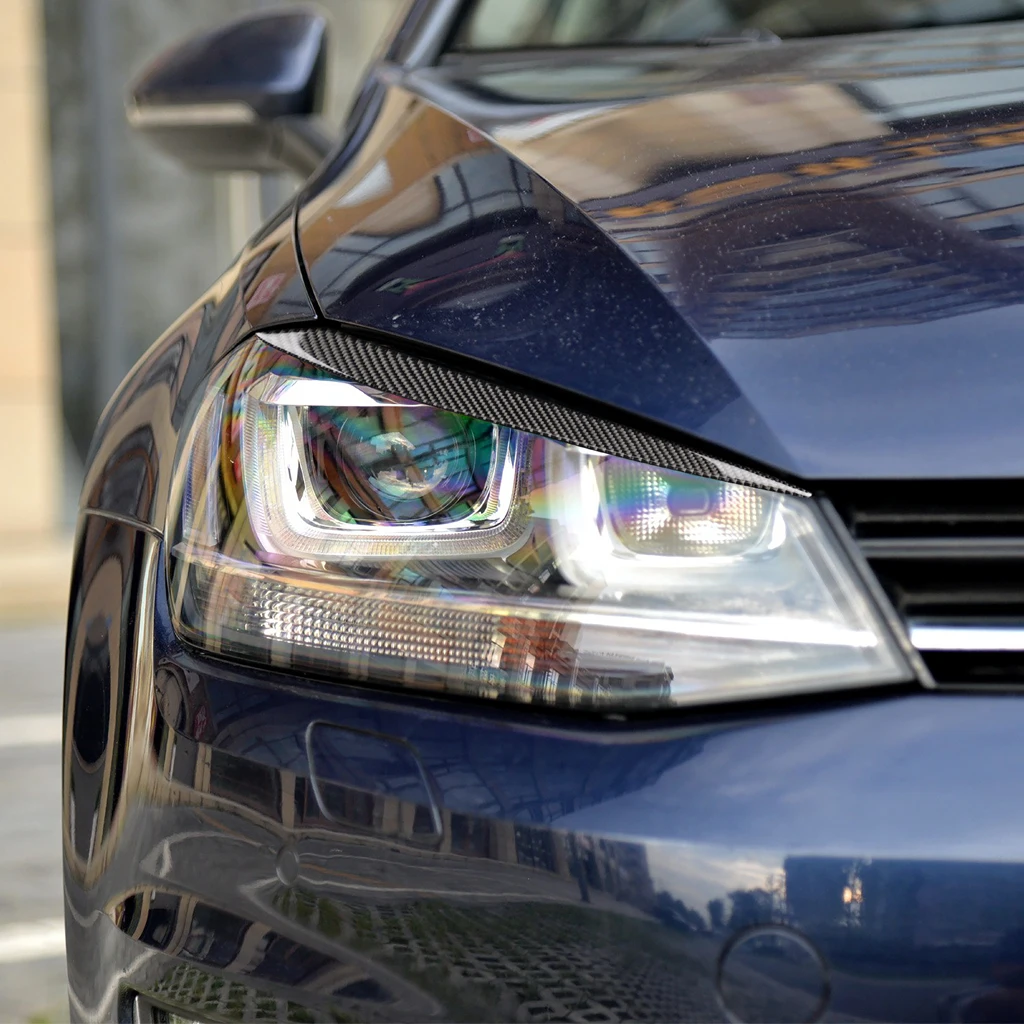 

Carmonsons Headlights Eyebrow Eyelids ABS Carbon Fiber Sticker for Volkswagen VW Golf 7 MK7 Rline GTI R Accessories Car Styling