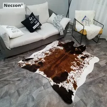 Коврик из бычьей кожи с принтом из искусственного животного ковер для ванной lгостиная Коричневая кожа коврик Домашний текстиль корова коврик для детской комнаты K35