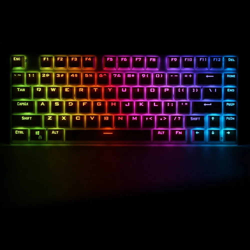 Z-88 TKL механическая клавиатура RGB светодиодный с подсветкой синие переключатели маленькая компактная алюминиевая игровая клавиатура со съемным кабелем, белая