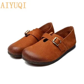 

AIYUQI Women footwear flat 2020 new women shoes genuine leather national oxford women loafers casual non slip mother shoes