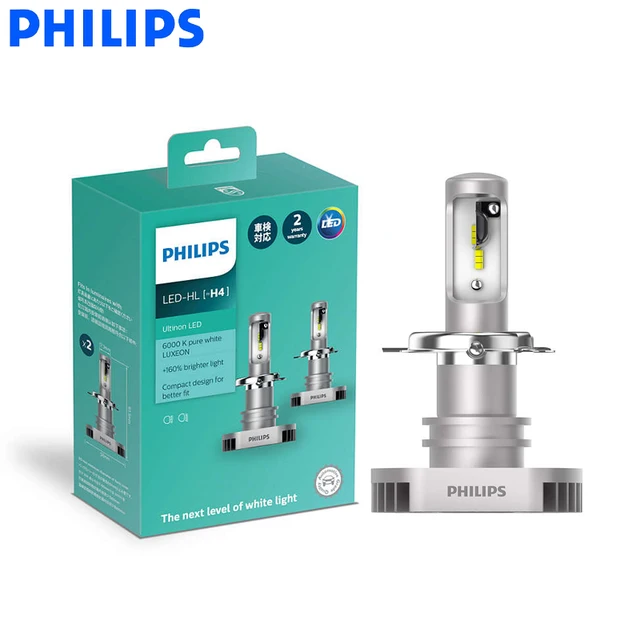 Philips LED H4 H7 H8 H11 H16 9003 Ultinon LED 6000K Cool Blue White Light +160 Brighter Car