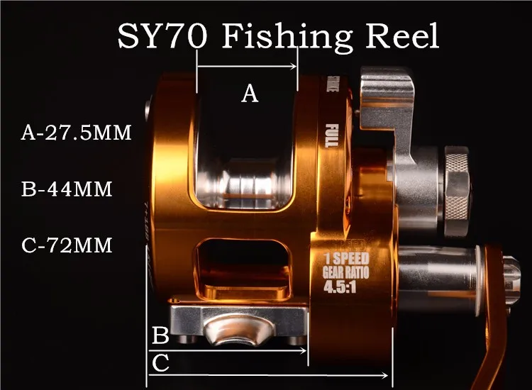 Cheio de Metal Carretel de Pesca Única e Dupla Profundo Pesca Corrico Barco Jigging Max Arraste 30 kg Relação Engrenagem Selecionável Sy70 - 90 Mar 17 Cheap Carretilhas de pesca