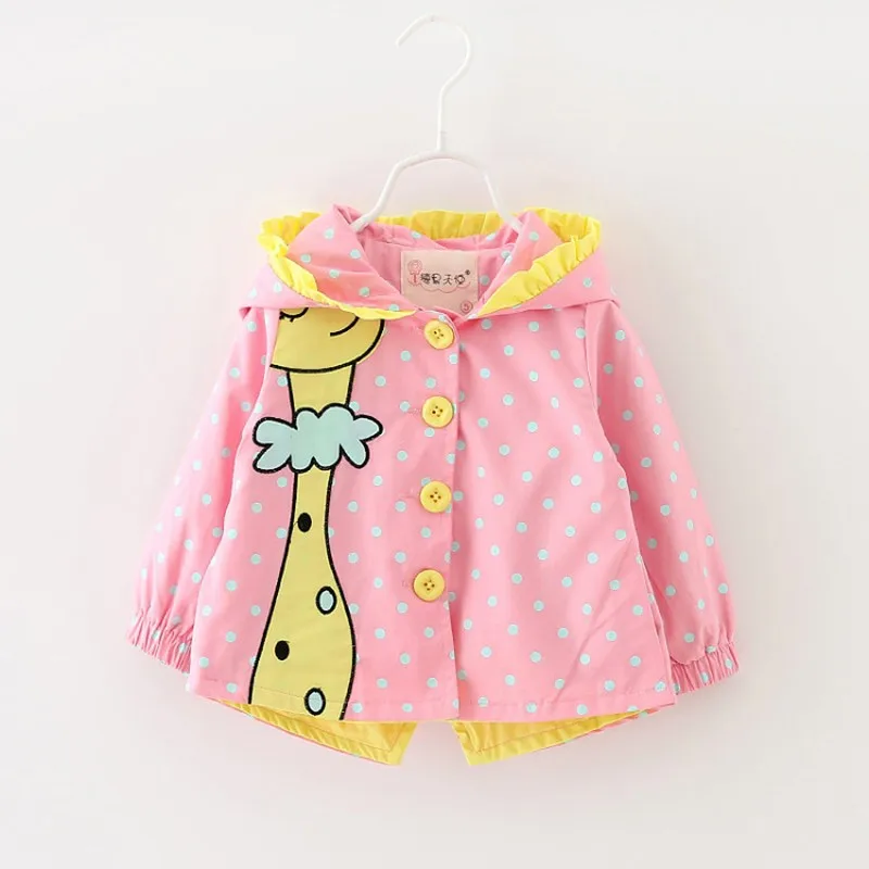Mayfair Cabin Girls Coat Baby Clothes cartoon Coats dot hooded Children Outerwear&Coats Fashion baby girl coats Jackets clothing