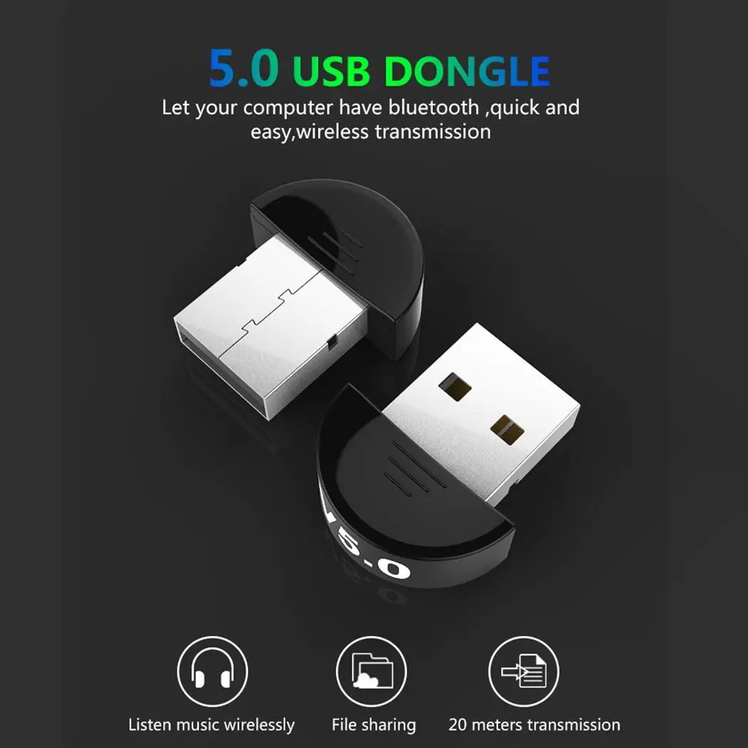 Мини беспроводной USB Bluetooth 5,0 адаптер Повседневный 2,402G-2,480G 3 Мбит/с V5.0 передатчик для компьютера ПК ноутбука