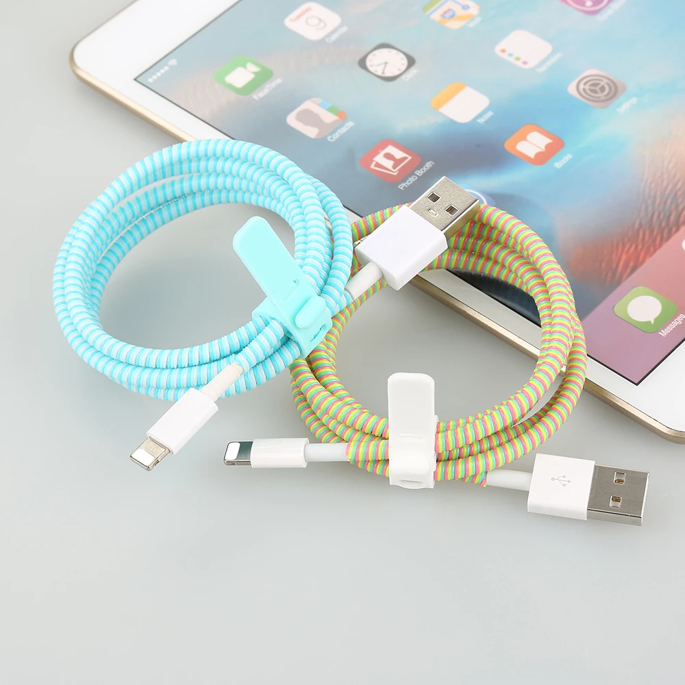 1,4 м usb кабель для зарядки и передачи данных защита провода защита шнура обмотка кабеля органайзер для iPhone для Xiaomi 8 цветов