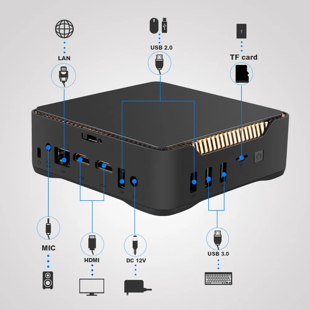 Windows 10 AK3V Мини ПК Apollo lake j3455 двухдиапазонный wifi Карманный ПК Bluetooth AGV HDMI 4 K HD 4G 64G/6G 64G мини-компьютер USB3.0* 2