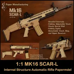 3D Бумага модель огнестрельного оружия Mk16 Scar-L внутренняя конструкция Автоматический винтовка не Старт Бумага ремесло игрушка