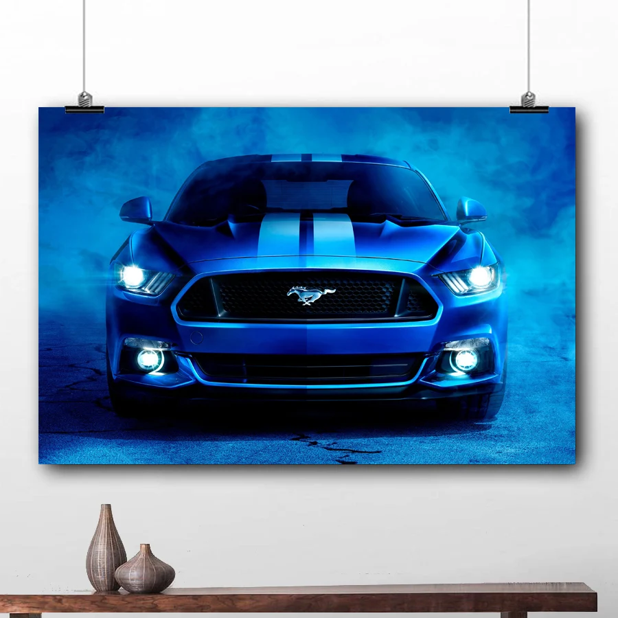 Автомобиль супер Shelby Mustang картина печатная стена искусство Холст Плакат рамка