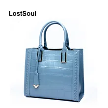 LostSoul женские сумки из натуральной кожи, сумка из кожи аллигатора, сумка на плечо с узором «крокодиловая кожа», сумка-тоут, женская сумка