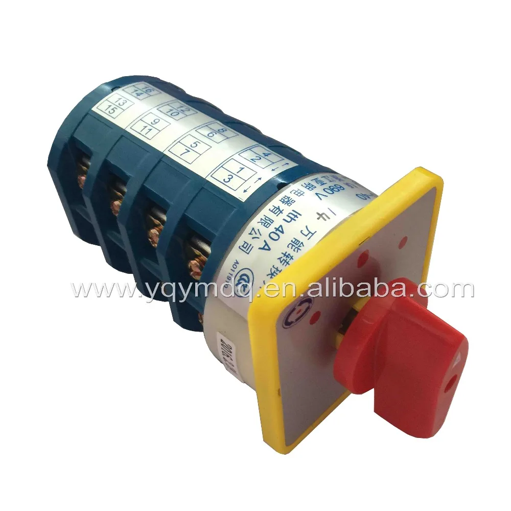 

Rotary switch 3 postion 550V 40A 4 poles red dot LW5-40/4 main universal changeover switch manual silver contact use for boat