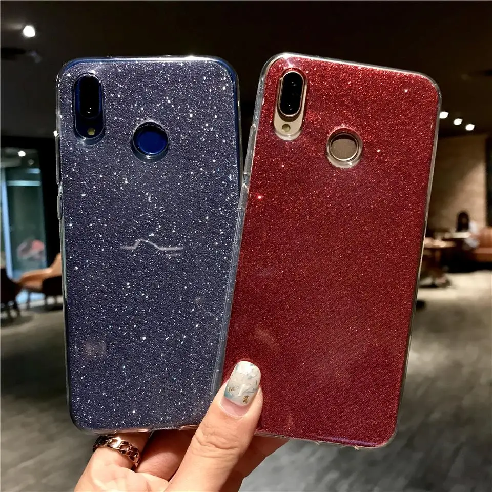 

Glitter 2 in 1 TPU Case For Huawei P20 Pro P10 Mate 20 Lite Nova 3 2 Silicone Back Cover Honor 10 9 8 7X 6X 6A 7A Y6 Prime 2018