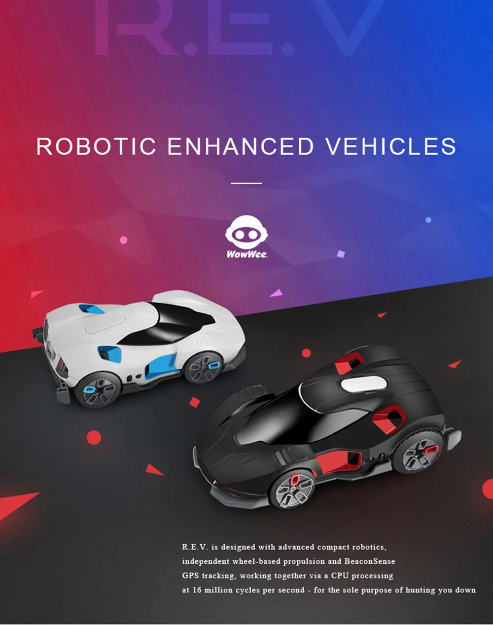 WowWee R.E.V игрушки на дистанционном управлении RC гоночный автомобиль 2 шт. роботизированные улучшенные транспортные средства гоночный автомобиль вспышка огни для рождественских подарков