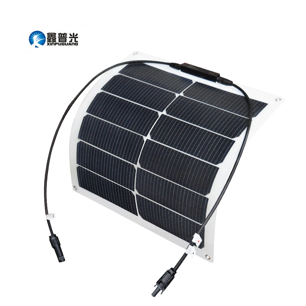 

Xinpuguang 20w Flexible Solar Panel Solar Cells Cell Module DC for Car Yacht Led Light RV Boat 12v Battery Boat Outdoor Charger