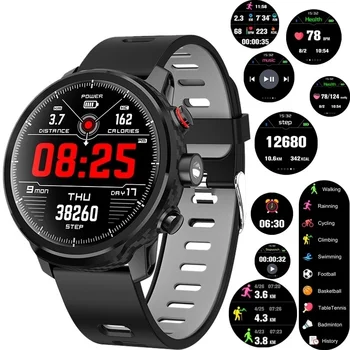 

EKUPUZ L5 Smart Watch Men IP68 Waterproof Weather Forecast Heart Rate Monitor Bluetooth Wristwatch Smart Band Sport Smartwatch
