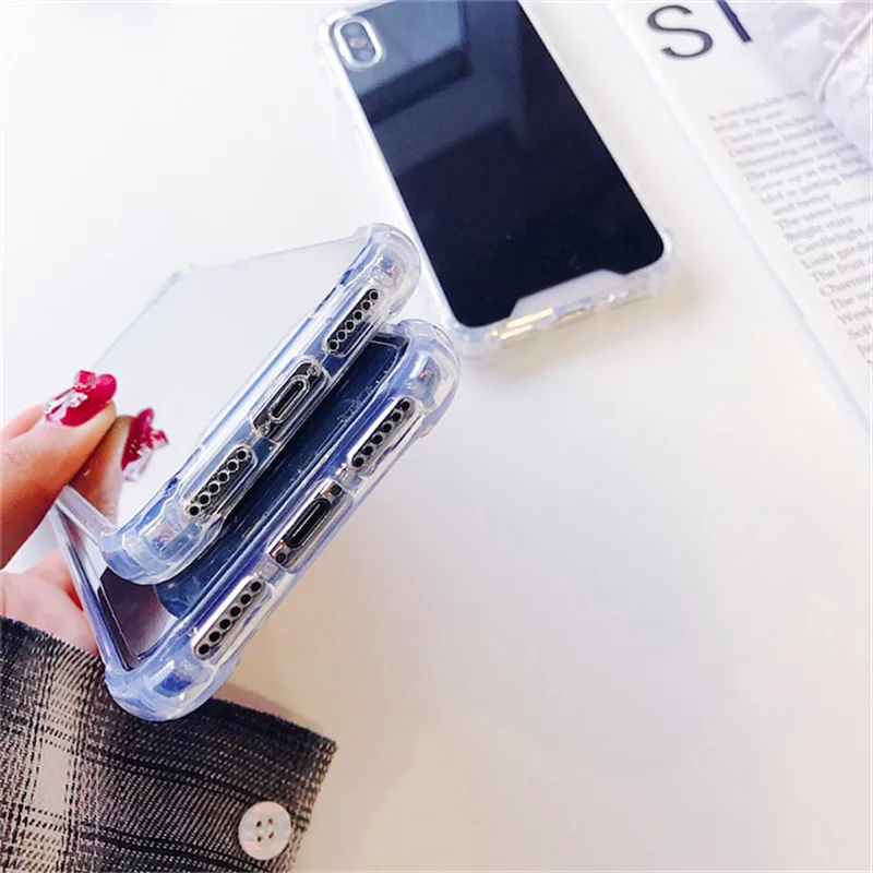 LUDI Fashion Mirror Hard Phone Case for iphone 7 8 6 6s Plus Anti-knock Back Cover for iphone X Case 5