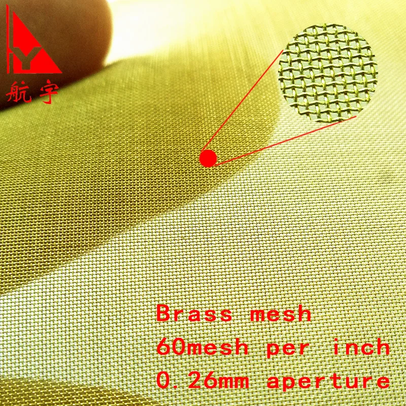 brass woven wire mesh 60 per inch 0.26mm aperture for screen/filter/decoration/shield | Инструменты