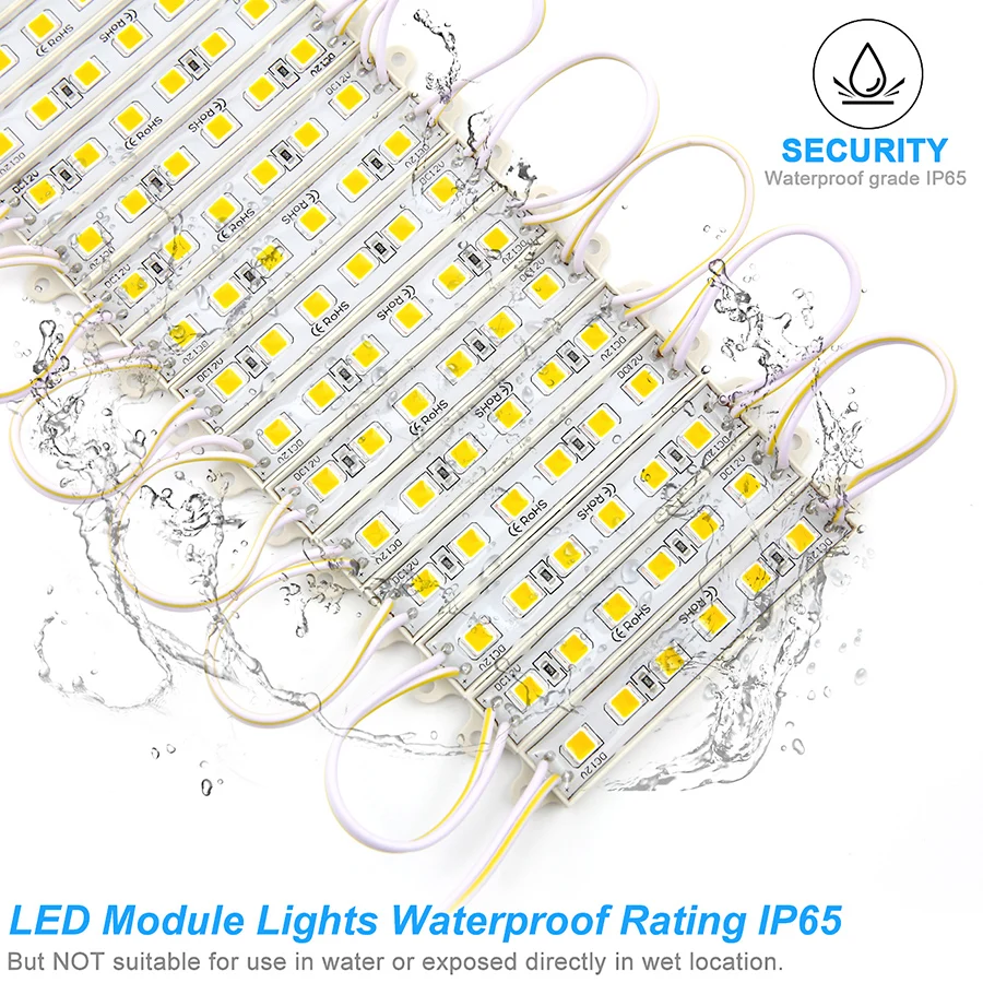 Super Bright SMD 5054 LED Module Light 6LEDs DC12V Waterproof Store Window Lights LED Advertisement Module Lights (Warm White) (59)