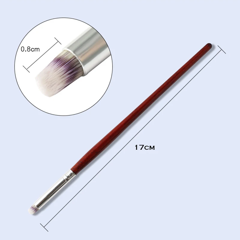 Лак для ногтей щётка с деревянной ручкой для ногтей для растушевки ручка Косой круглая щетка для ногтей для нанесения УФ-геля Маникюрный Инструмент NPV
