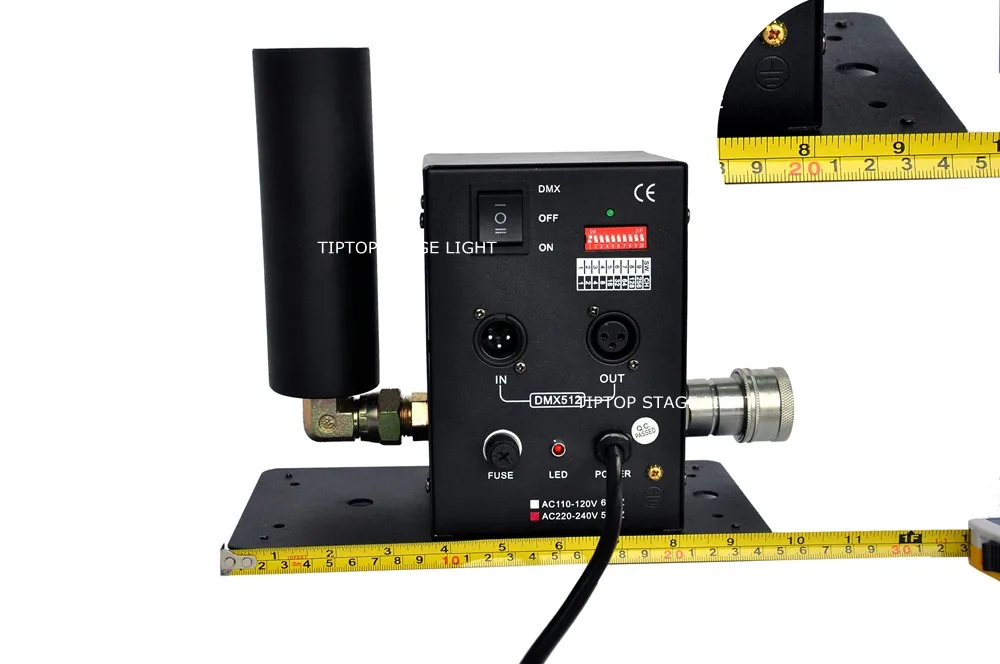 Китай TIPTOP одно сопло CANNON Co2 Jet | DMX 512 переключаемый взвешенный пол Применение мощность вкл/выкл 3Pin DMX вход/выход