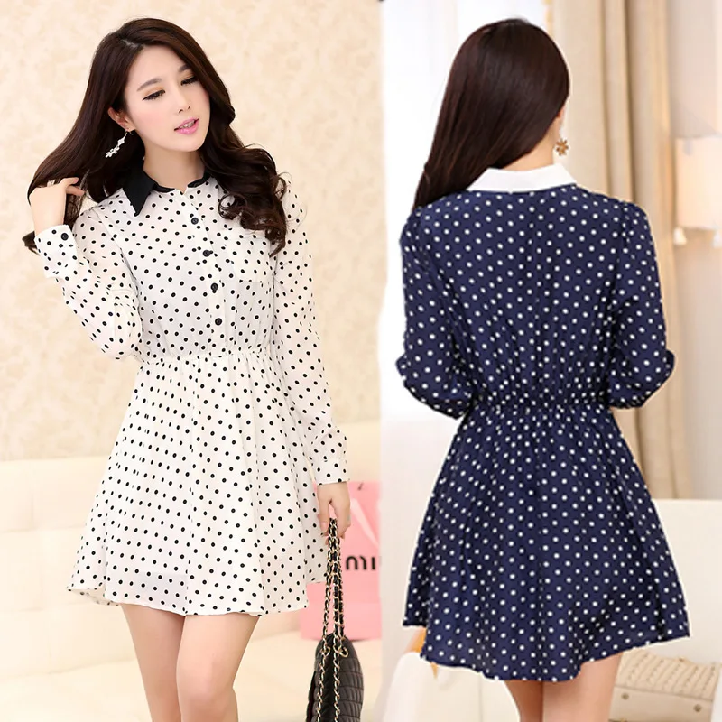 Aliexpress.com : Buy New Korean Style Women Dress 2014 Autumn Long ...