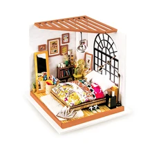 DIY деревянный кукольный домик Miniaturas с игрушечная мебель ручной работы сборный домик модель подарок Алиса сладкие сны DG107# E