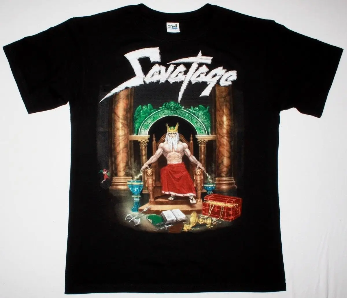 

SAVATAGE HALL OF THE MOUNTAIN KING BLACK T SHIRT PROGRESSIVE HEAVY METAL New Fashion for Men Short Sleeve Top Tee T-shirt