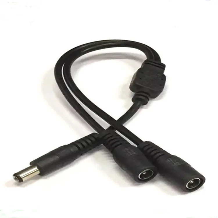 Factory Price! 3A/2464/22AWG Copper Cord DC5.5x2.1 Jack Male to Double Female Connector Power Cable for CCTV DVR Camera Security |