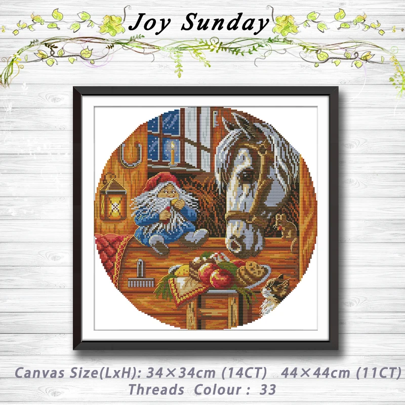 

The dwarf fed the horse painting dmc 14CT 11CT counted cross stitch kits embroidery sets Needlework Sets Home decor