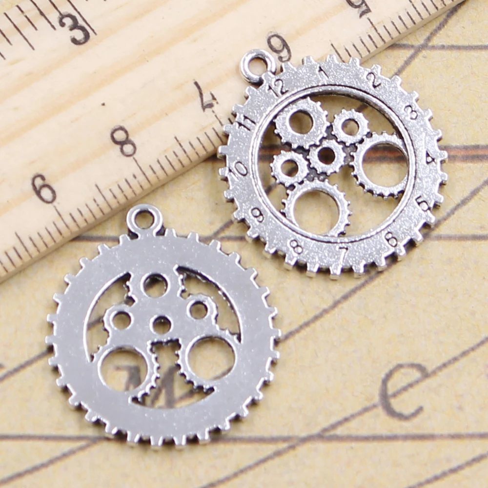 

10pcs Charms punk gear mechanical clock watch 28x25mm Tibetan Silver Plated Pendants Antique Jewelry Making DIY Handmade Craft